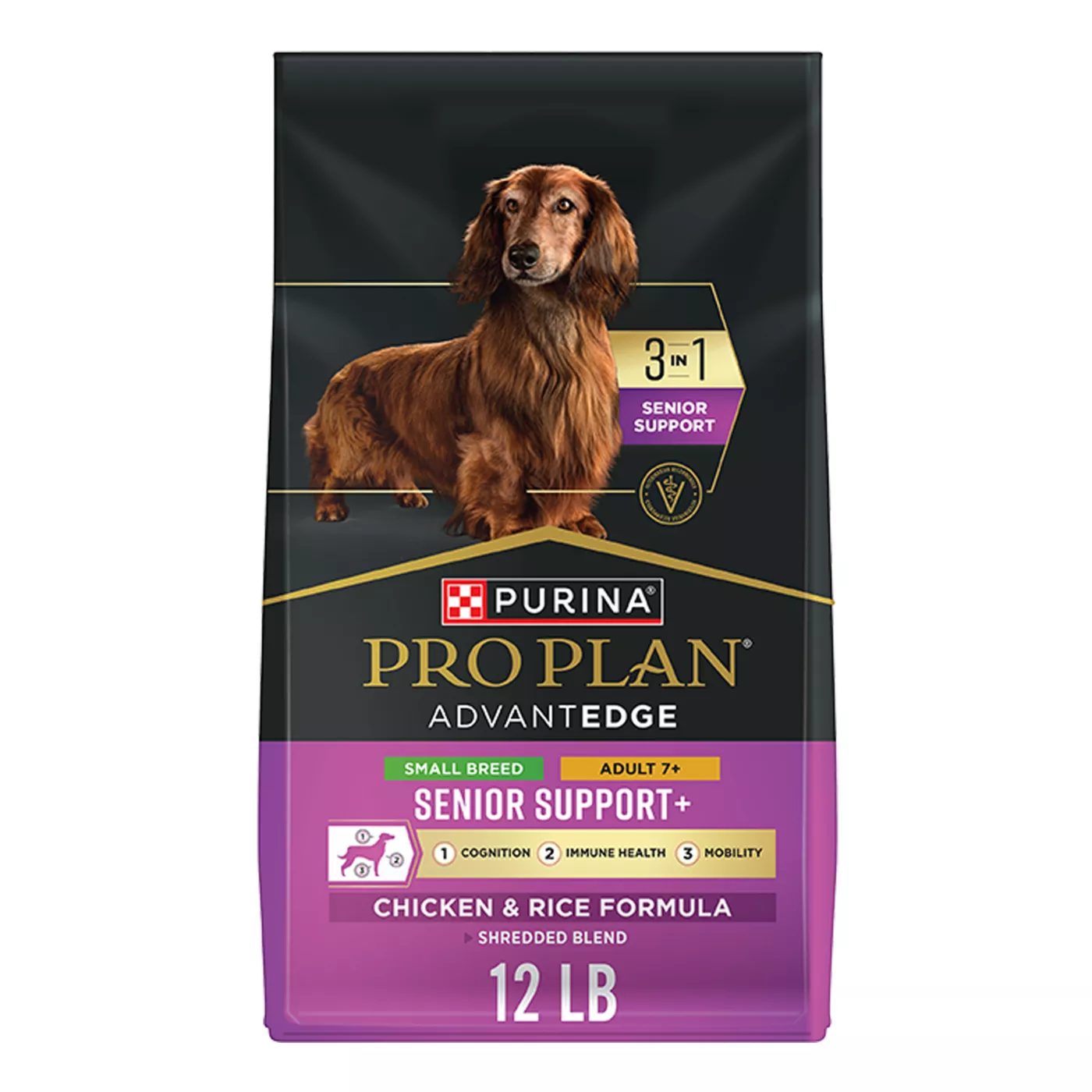 Purina Pro Plan AdvantEDGE Senior Support+ Small Breed Shredded Chicken Formula Dry Dog Food 5376410