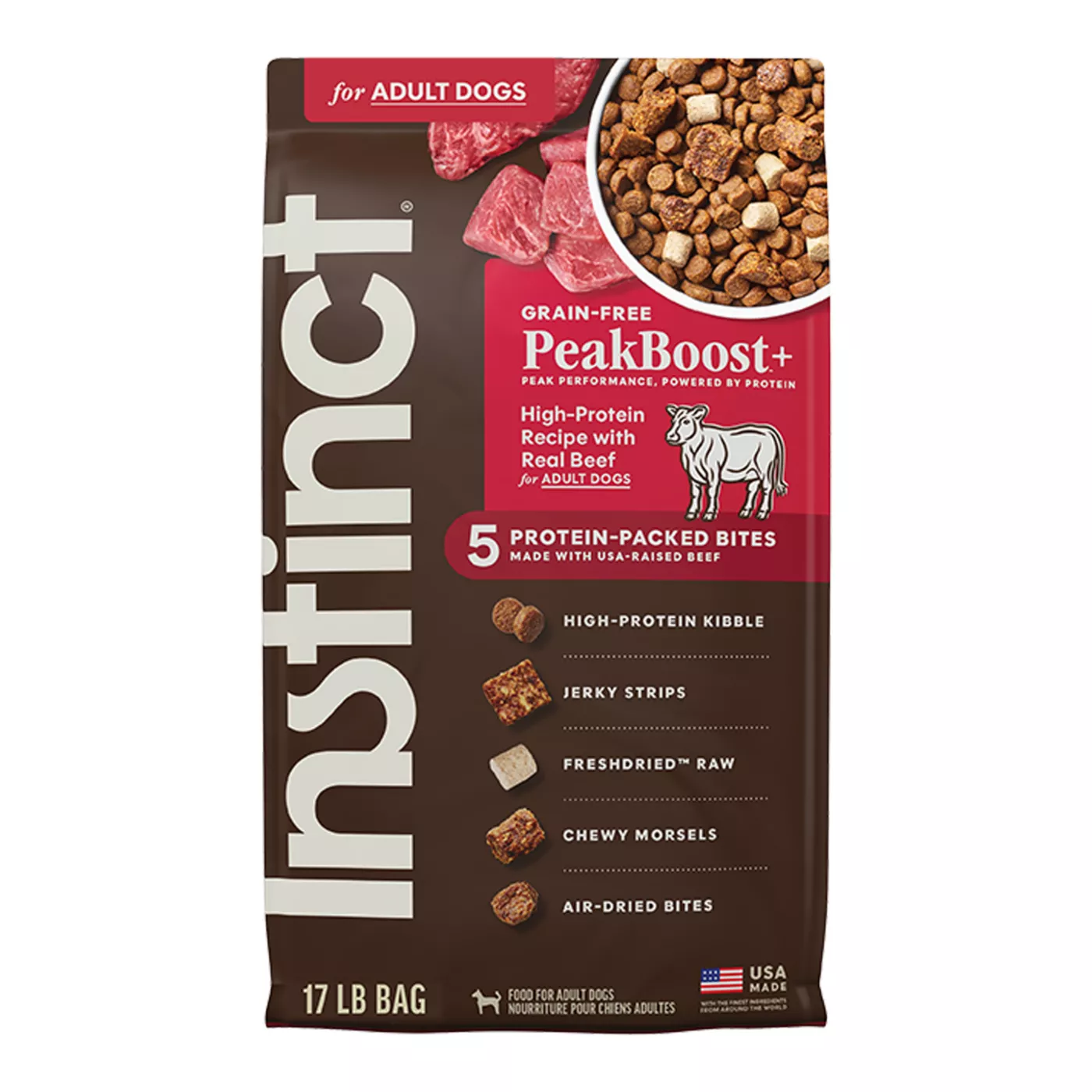 Instinct PeakBoost+ Adult Dry Dog Food - Beef, Grain-Free 5376843