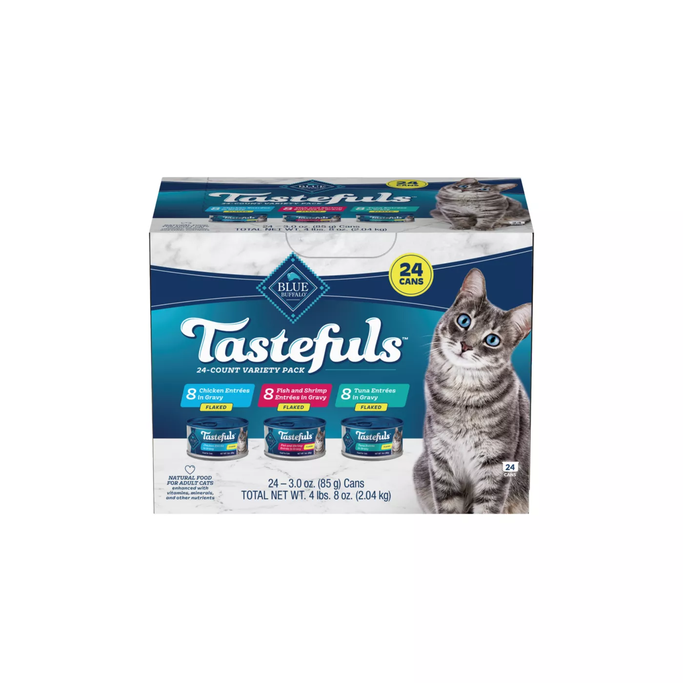 Blue Buffalo Tastefuls Adult Cat Wet Food - Flaked, Variety Pack, 24 Ct 5377782