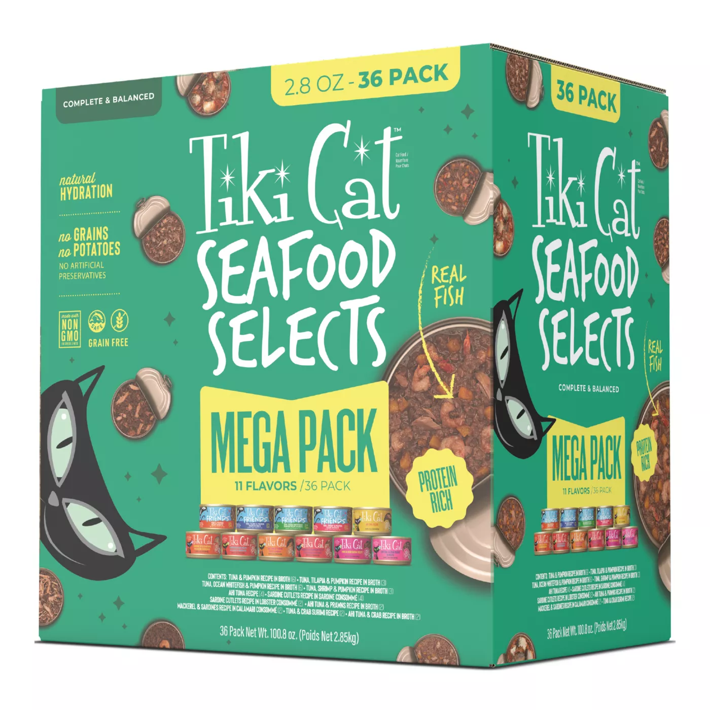 Tiki Cat Adult Cat Wet Food - Grain Free, Seafood Select, Mega Pack, 36 Ct 5378054