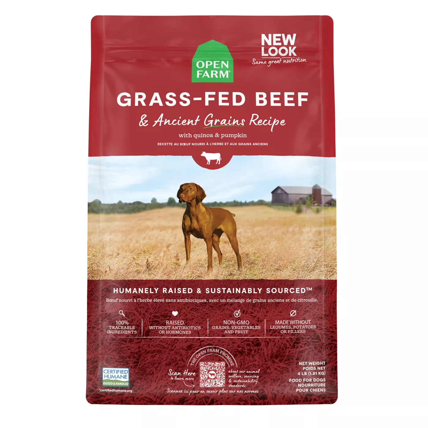 Open Farm With Grain Adult Dry Dog Food - Humanely Raised & Sustainably Sourced, Beef 5380303