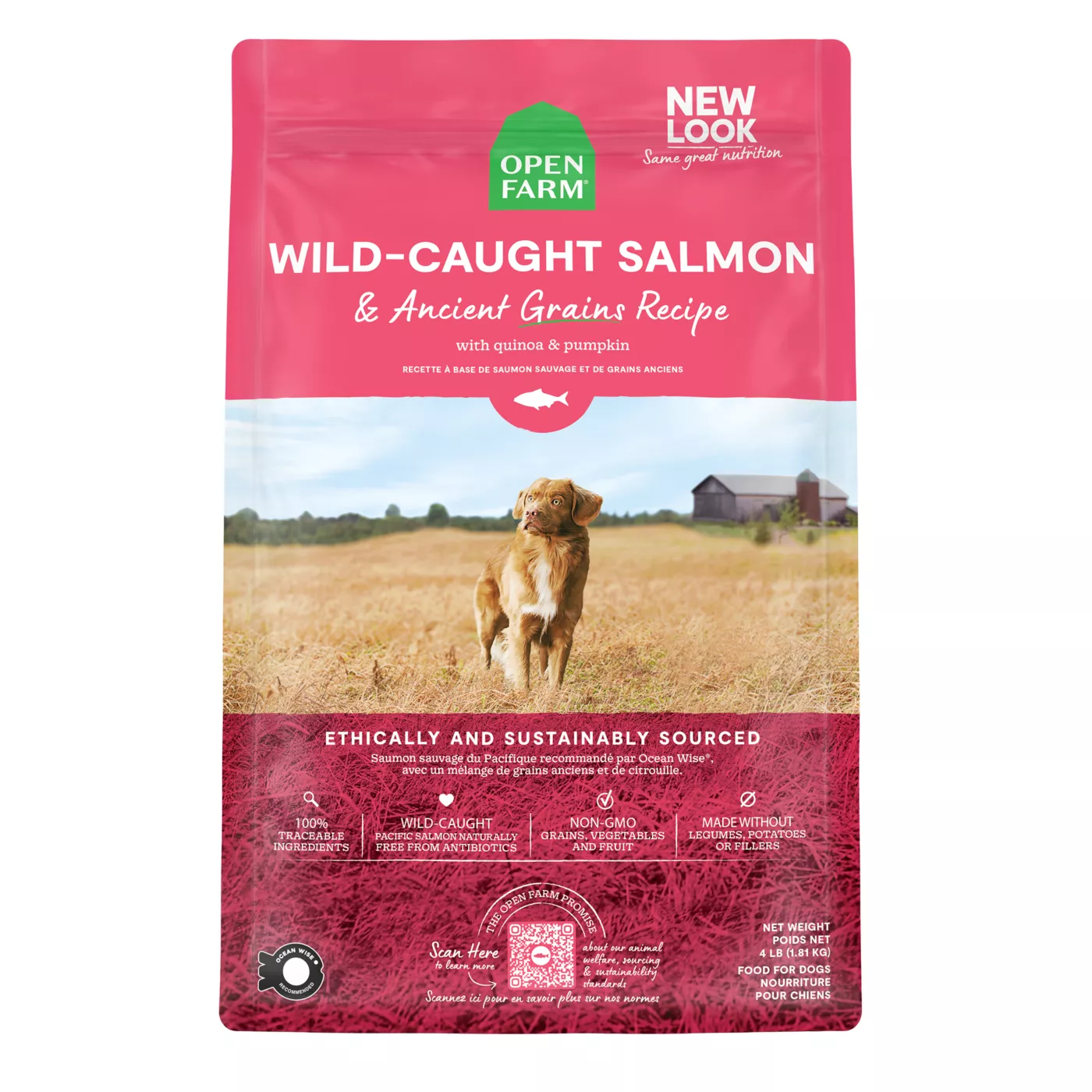 Open Farm With Grain Adult Dry Dog Food - Humanely Raised & Sustainably Sourced, Salmon 5380374