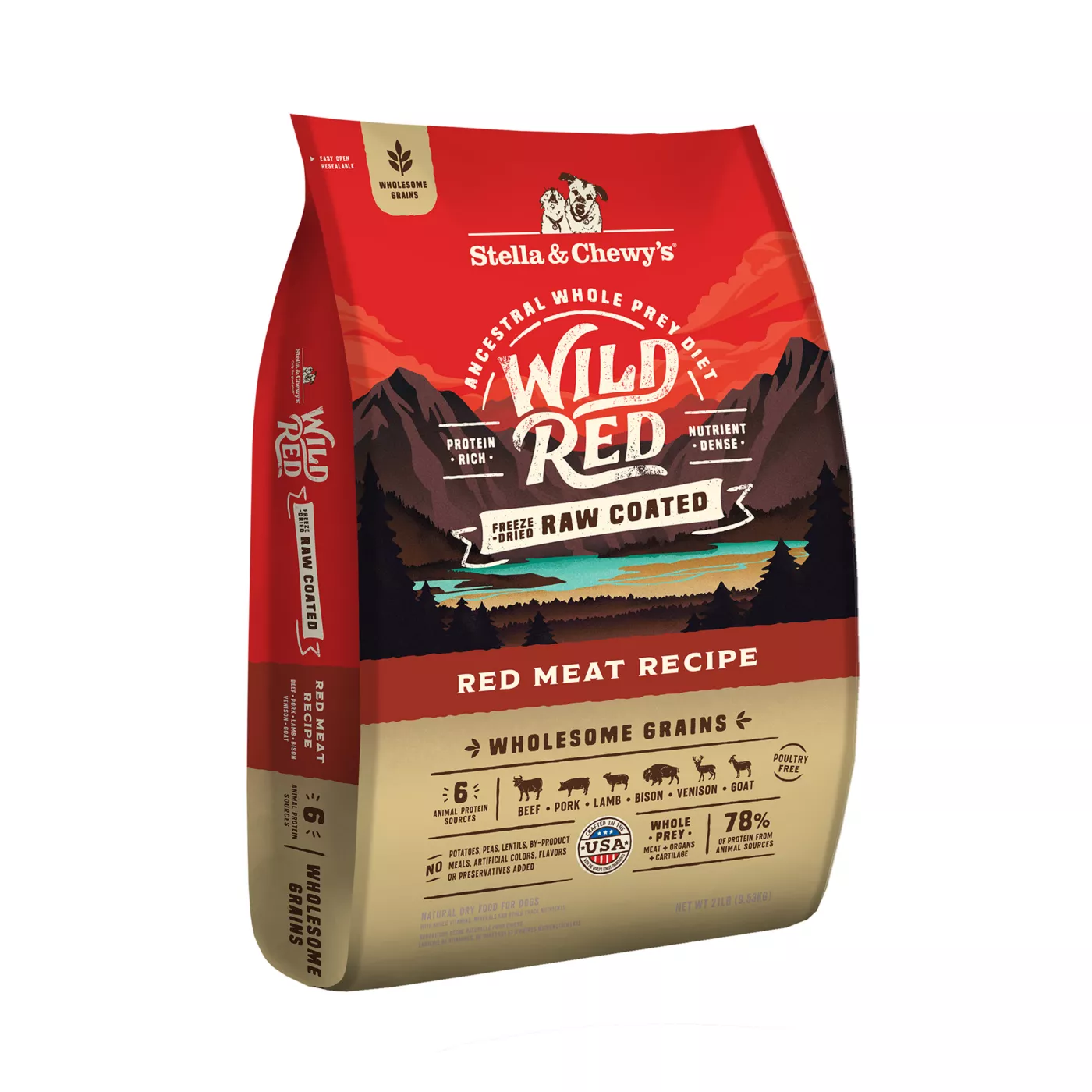 Stella & Chewy's Wild Red With Grain Adult Dry Dog Food - Freeze-Dried, Raw Coated, Red Meat Recipe 5380396