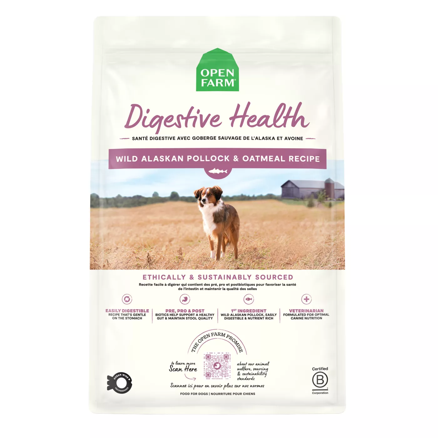 Open Farm Digestive Health Adult Dry Dog Food - Humanely Raised & Sustainably Sourced, Pollock 5380516