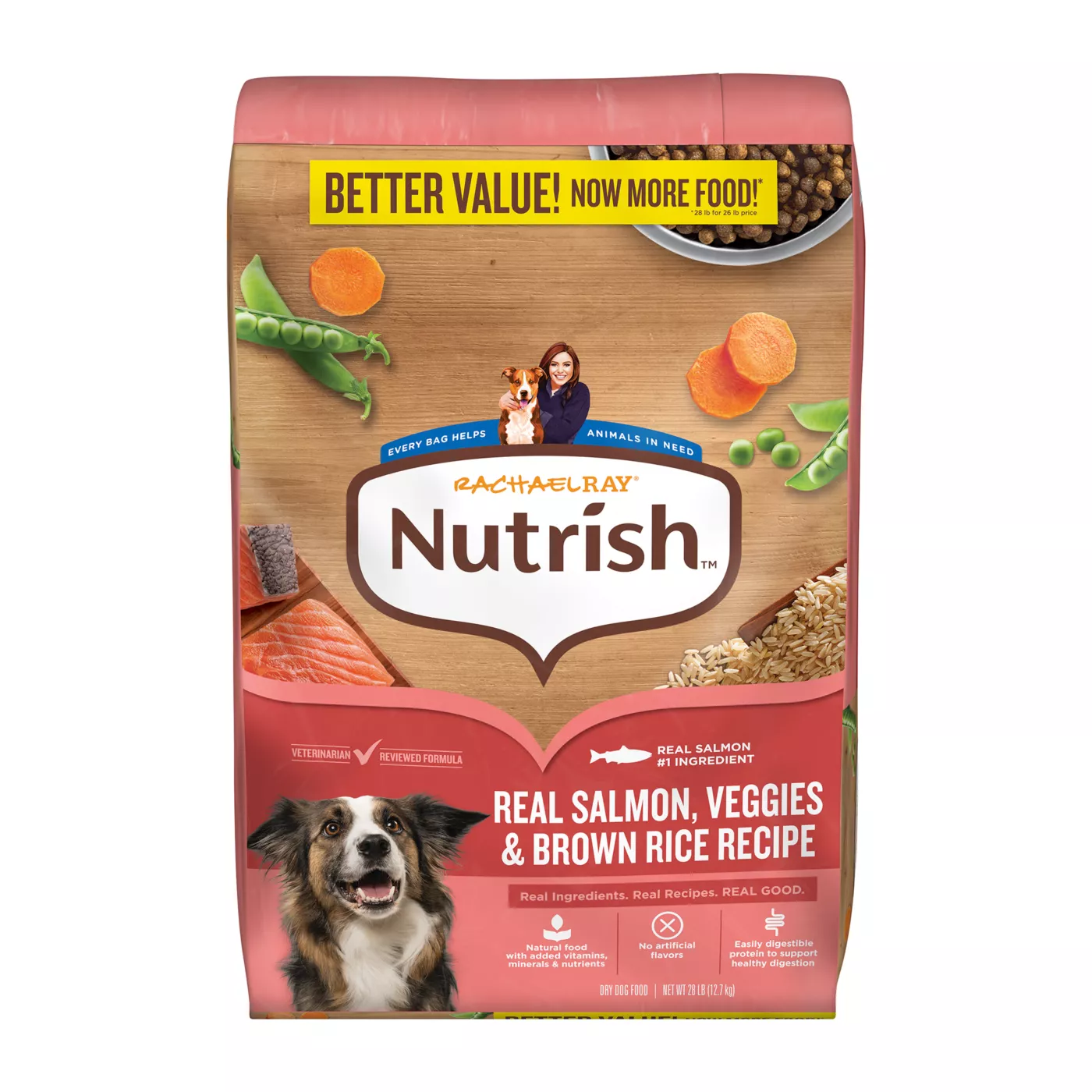 Rachael Ray Nutrish Adult Dog Dry Food - Salmon, Veggies & Brown Rice 5381771