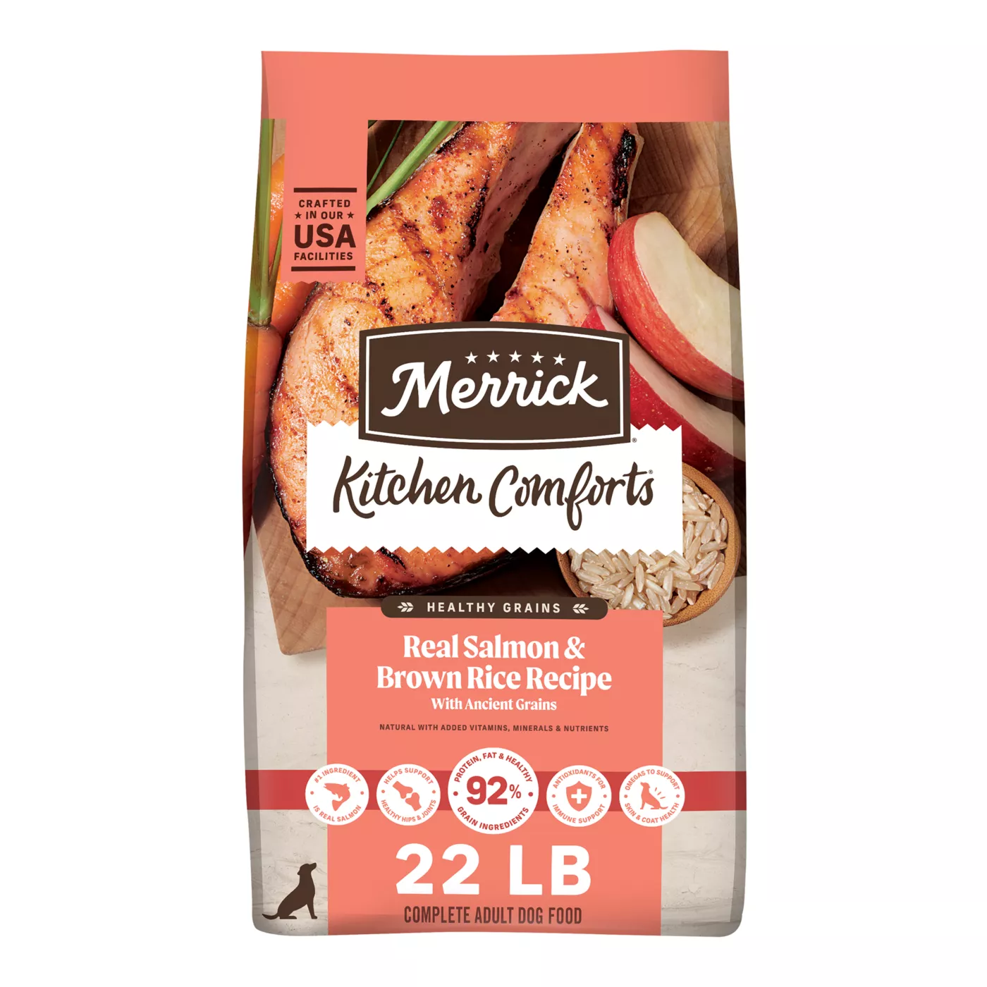 Merrick Kitchen Comforts Adult Dry Dog Food - Natural, Real Salmon & Brown Rice with Ancient Grains 5381930
